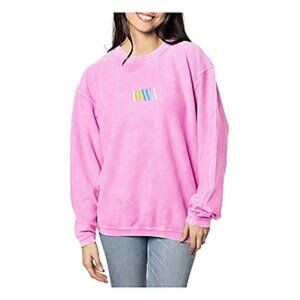 Chicka-D Pink Iowa Ribbed Crewneck